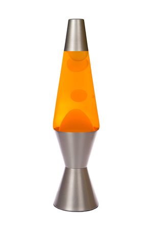 Orange silver lava lamp isolated on white Orange silver lava lamp isolated on white