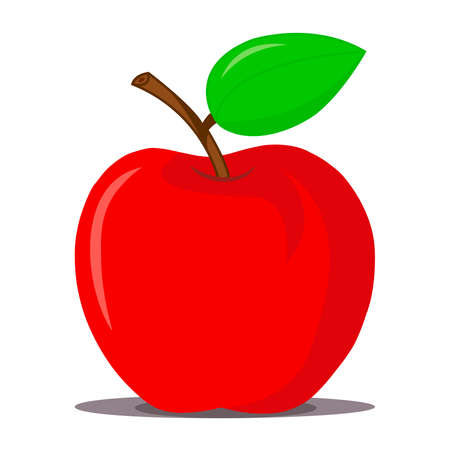Red apple illustration on white backgroundのイラスト素材