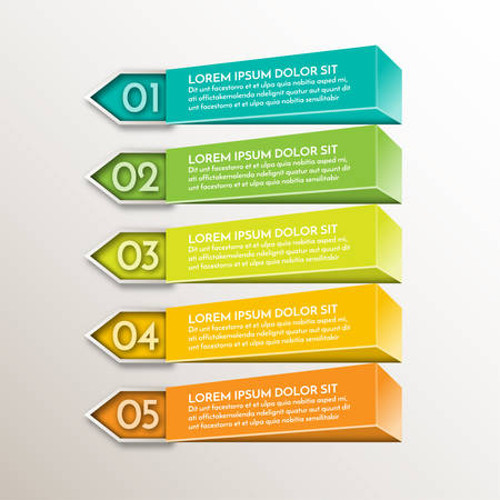 Infographic elements. Modern template for business and marketing design. Can be used for work flow layout diagram, 5 business step optionsのイラスト素材
