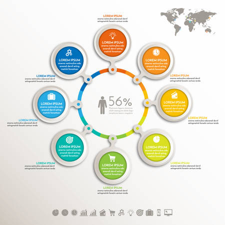 Infographic elements. Modern template for business and marketing design. Can be used for work flow layout diagram, business step optionsのイラスト素材