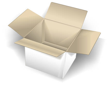 Empty cardboard box isolated over white background, vector illustrationのイラスト素材