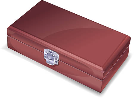 Isolated antique wooden chest on white background, vector illustrationのイラスト素材