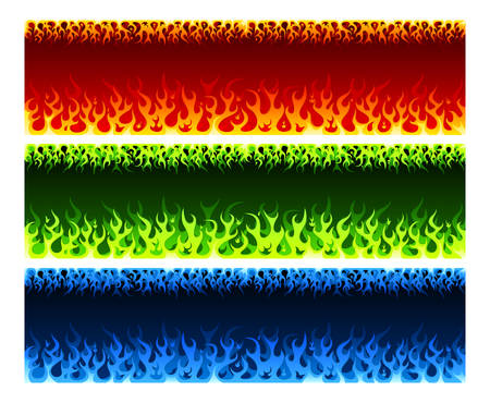 Fire frame design elements on color backgroundのイラスト素材
