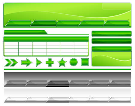 Web navigation templates for web design in greenのイラスト素材