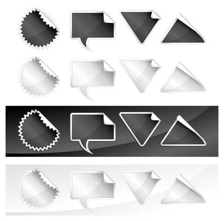 Set of monochrome framework as stickers and labels, illustration のイラスト素材