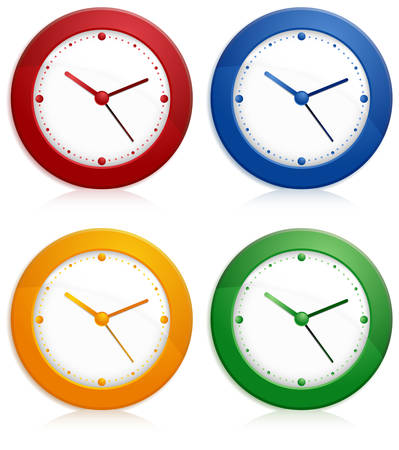 Office color wall clock on white background.のイラスト素材