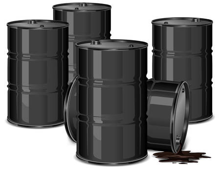 Metal barrels with oil on white backgroundのイラスト素材