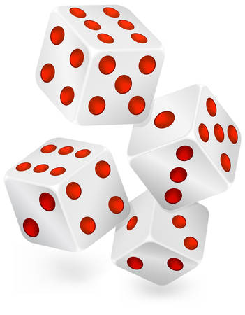 Four dices for dribbling, casino gamblingのイラスト素材