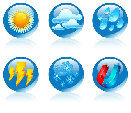 Weather round icons のイラスト素材