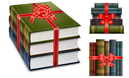 New book in colour cover with white sheet のイラスト素材