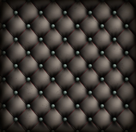 Black vintage leather upholstery background, illustrationのイラスト素材