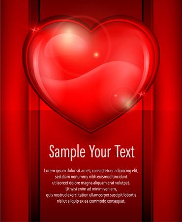Big heart on red background , Valentines Day のイラスト素材