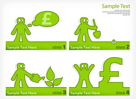 Cartoon human grow pound, business conceptのイラスト素材
