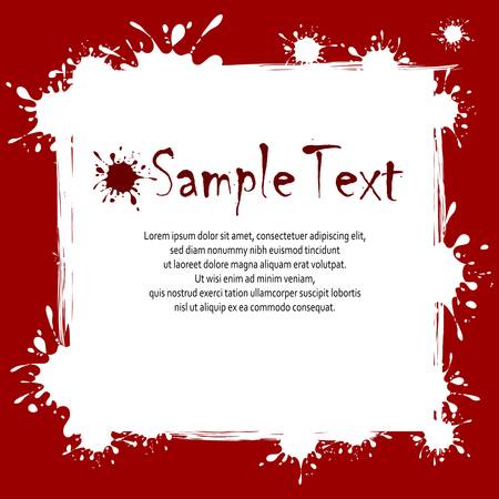 Text on white red background with inkblots, vector illustrationのイラスト素材