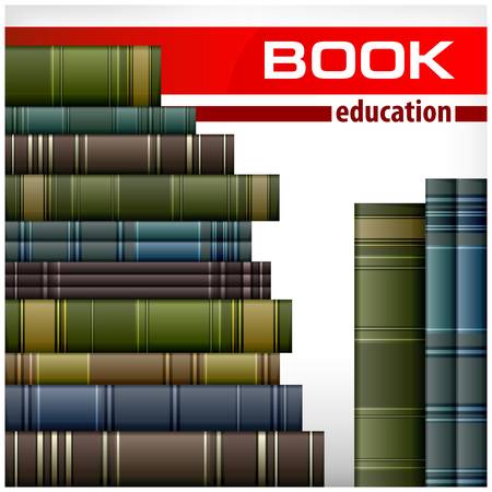 New book stacks on white   text, vector illustrationのイラスト素材