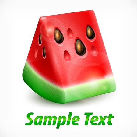 Fresh slice of watermelon on white backgroundのイラスト素材