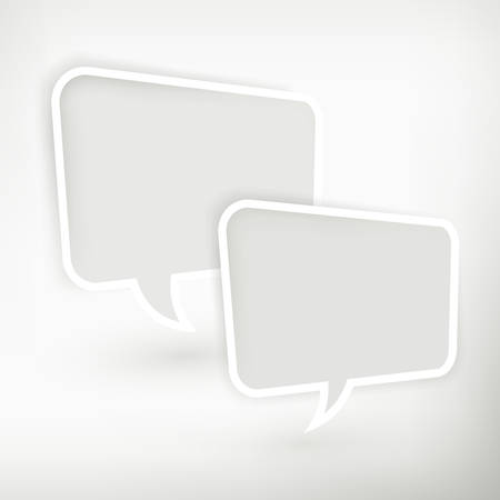 Two square speech bubbles on white, vector illustrationのイラスト素材