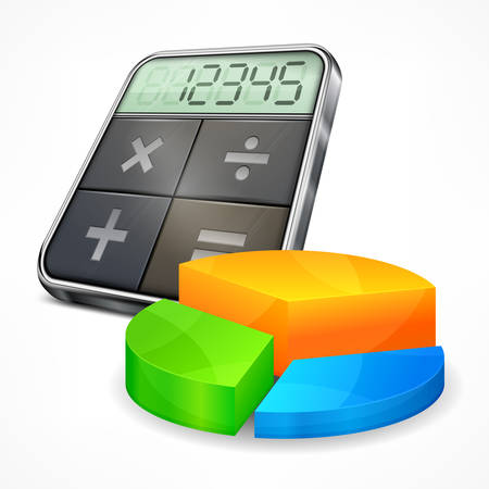 Calculator & diagram economical concept illustrationのイラスト素材