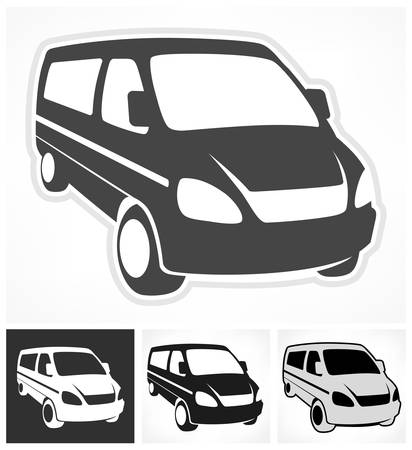 Set of vans on white, design element, vector illustrationのイラスト素材