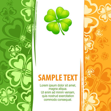 Clover leaf grunge pattern with text, vector illustration for St. Patrick's dayのイラスト素材