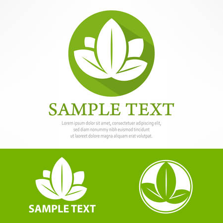 Design elements, green leaves in circle, vector illustrationのイラスト素材