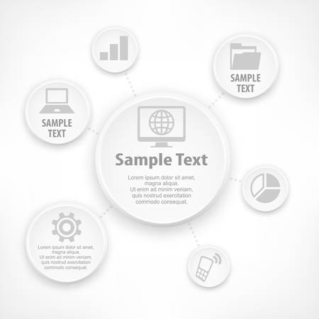 Infographic round option choice elements and text, vector illustrationのイラスト素材