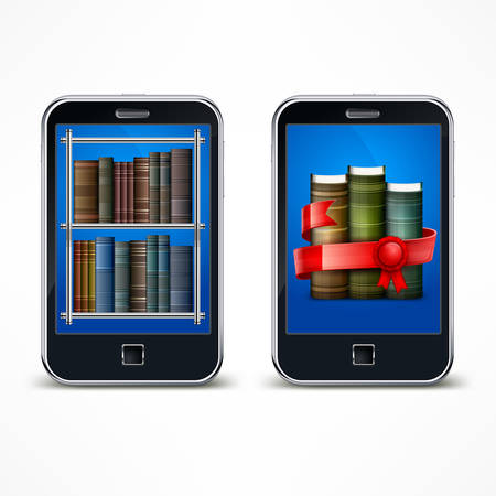 Electronic digital device for reading on white, vector illustrationのイラスト素材