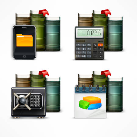 Set of icons for business info graphic, vector illustrationのイラスト素材
