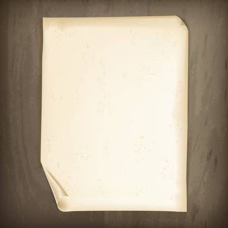 Vintage paper on wooden background, vector illustrationのイラスト素材