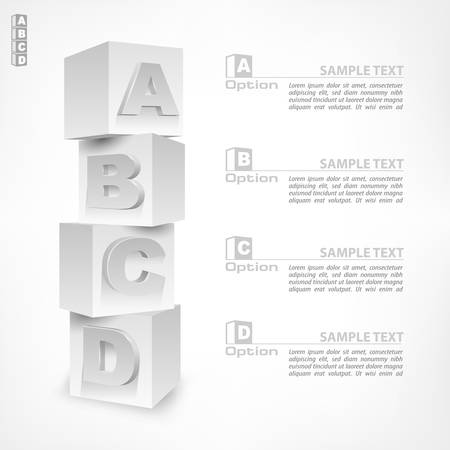 ABC blocks business infographic on white のイラスト素材