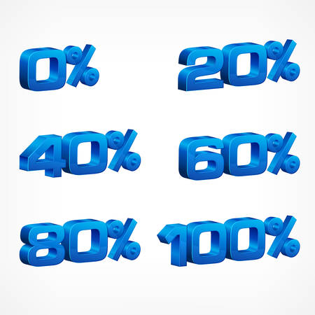 Percentage numbers and signs on whiteのイラスト素材