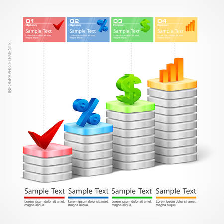 Infographic, indication chart elements & text, vector illustrationのイラスト素材