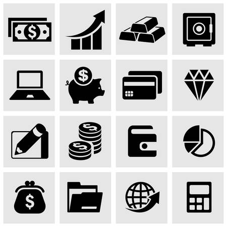 Infographic money symbol set in grey, vector illustrationのイラスト素材