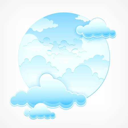 Blue sky in round, lens view, vector illustrationのイラスト素材
