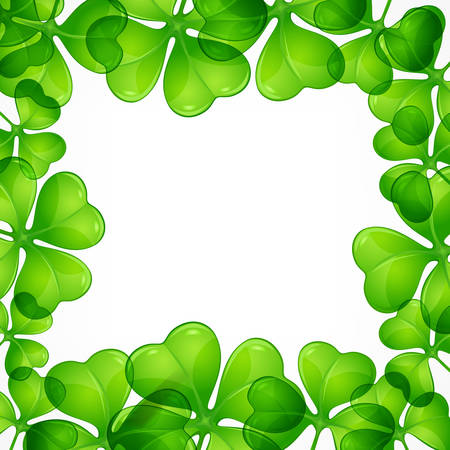 Saint Patricks day border pattern with lucky clover leave or shamrock, vector illustrationのイラスト素材