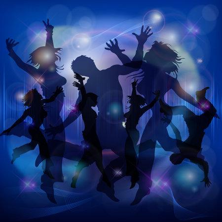 Activity dance figures poster. Vector illustration of woman dancing, yoga, acrobatics, sports.のイラスト素材