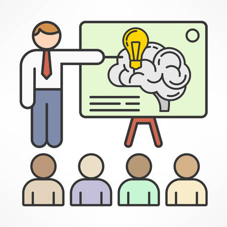 Brainstorm concept for business and presentation, symbol for brainstorming creative idea, vector illustrationのイラスト素材