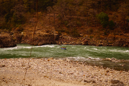 Rafting on the river Ganges.