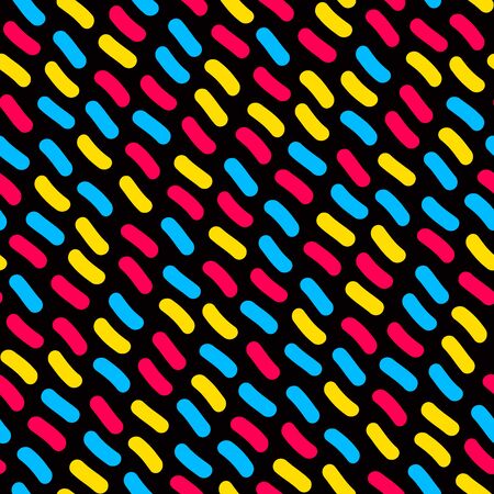 Seamless Multicolor Hand Drawn Lines Pattern. Abstract Freehand Background Designのイラスト素材