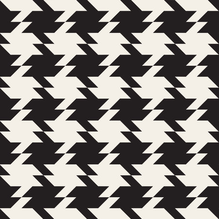 Vector Seamless Black And White Ethnic Pattern. Abstract Geometric Background Design