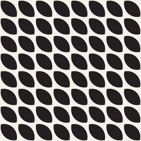 Vector Seamless Black And White Minimalistic Grid Pattern. Abstract Geometric Background Designのイラスト素材