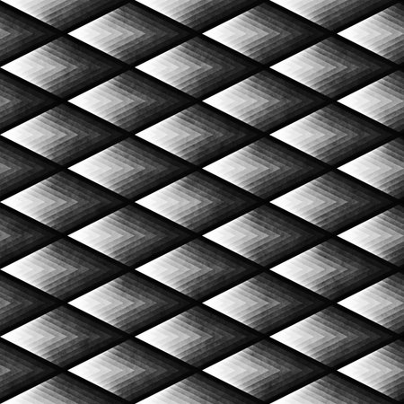 Seamles Gradient Rhombus Grid Pattern. Retro Monochrome Texture. Abstract Geometric Background Designの写真素材