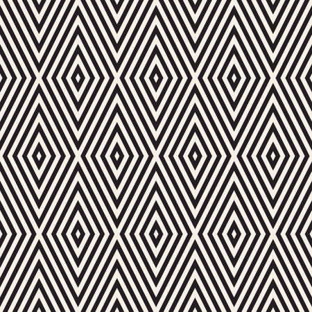 Repeating Geometric Stripes Tiling. Vector Seamless Monochrome Pattern.