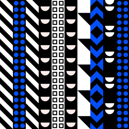 Abstract geometric seamless pattern in 80 90 style