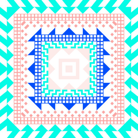 Abstract geometric seamless pattern in 80 90 style
