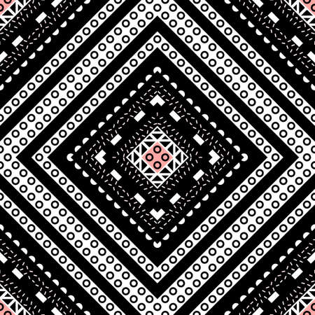 Abstract geometric seamless pattern in 80 90 styleの写真素材