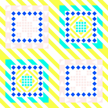 Abstract geometric seamless pattern in 80 90 style