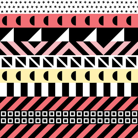 Retro color tribal seamless pattern. Fancy abstract geometric art print. Ethnic hipster ornamental...