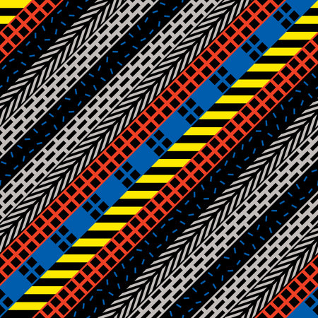 Retro color tribal seamless pattern. Fancy abstract geometric art print. Ethnic hipster ornamental...