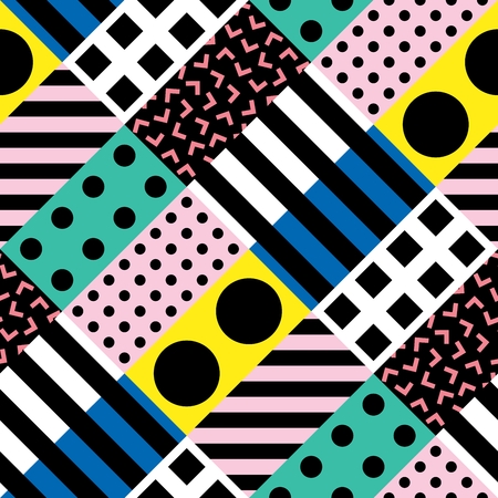 Decorative geometric shapes tiling. Multicolor trendy irregular pattern.  Abstract colorful background. Artistic decorative ornamental latticeの写真素材